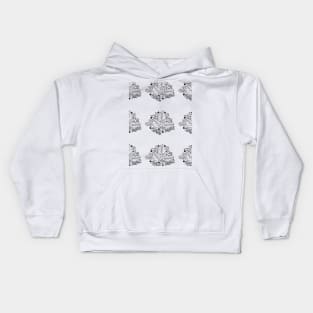 Leaf Doodle Seamless Surface Pattern Design Kids Hoodie